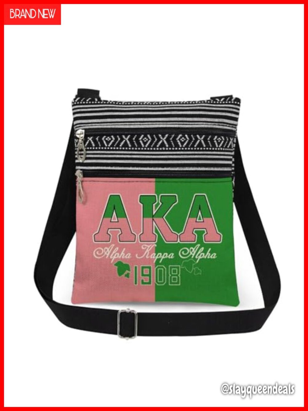 AKA Sorority Crossbody Bag Adjustable Strap Polyester Messenger Bag